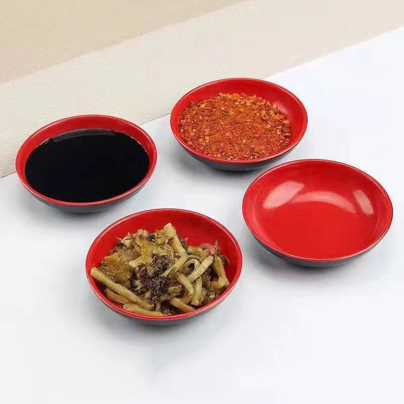 Meal Prep Bowl - 3 шт. красно-черных круглых меламиновых мисок